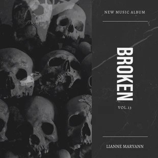 Free  Template: Couverture de l'album rock à texture audacieuse gris foncé