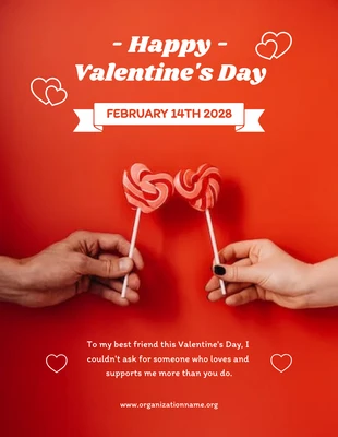Free  Template: Affiche De Bonne Saint Valentin Photo Simple Rouge
