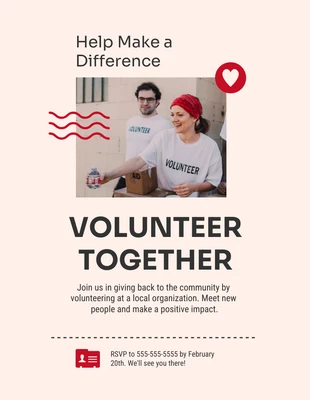 Free  Template: Creme Meet&Greet; Folheto para voluntários