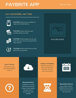 business  Template: Wireframe de l'application de site Web en ligne d'Orange