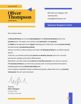 Free  Template: Lettre de parrainage minimaliste simple