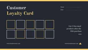 business  Template: Moderne Restaurant-Treuekarte in Gelb und Marineblau