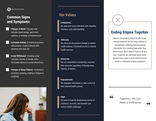 Navy And Brown minimalist Mental Health Tri-fold Brochure - صفحة 2