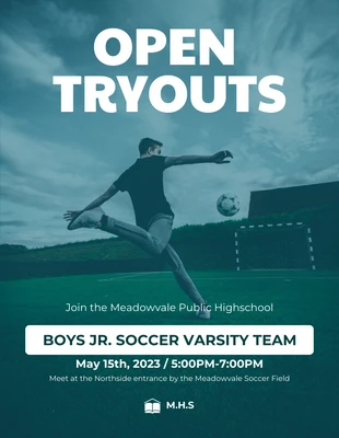 Free  Template: Dépliant sur les événements sportifs de l'école Tryouts