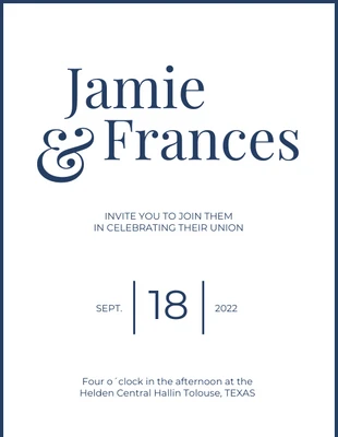 Free  Template: Invitación de boda moderna y elegante