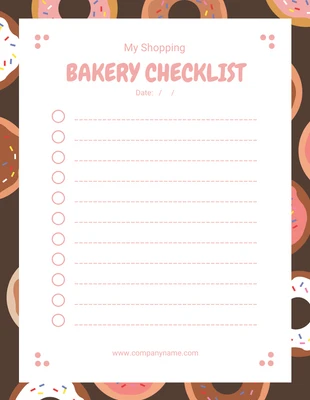 Free  Template: Marron et rose Illustration moderne Liste de contrôle pour les achats dans une boulangerie
