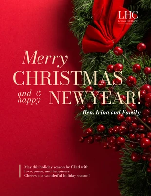 Free  Template: Affiche de voeux de Noël rouge et vert