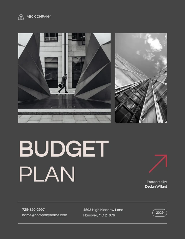 Grey And Red Budget Plan - صفحة 1