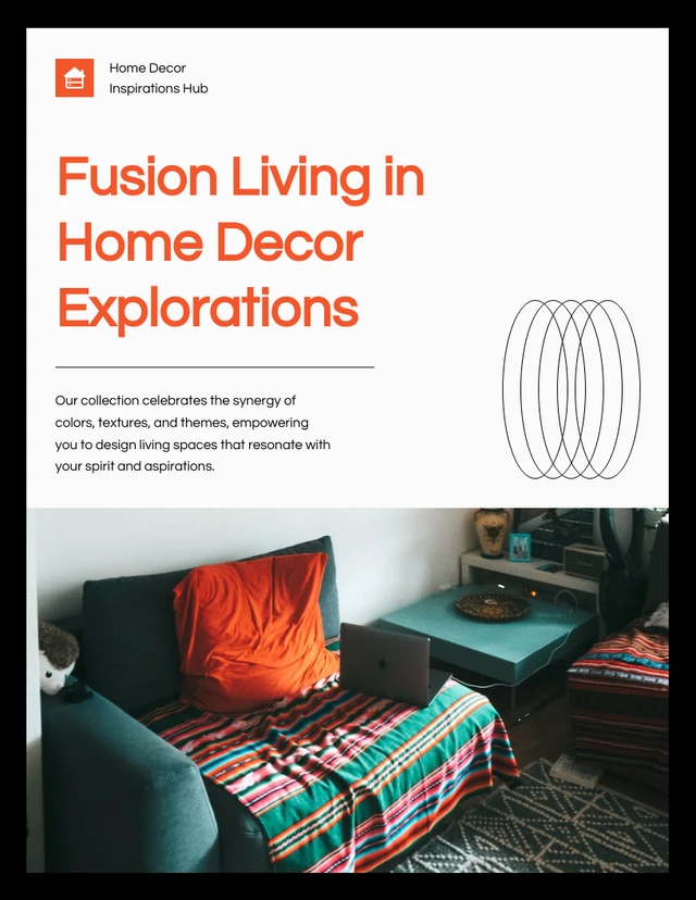 Modern White and Orange Home Decor Catalog - صفحة 1