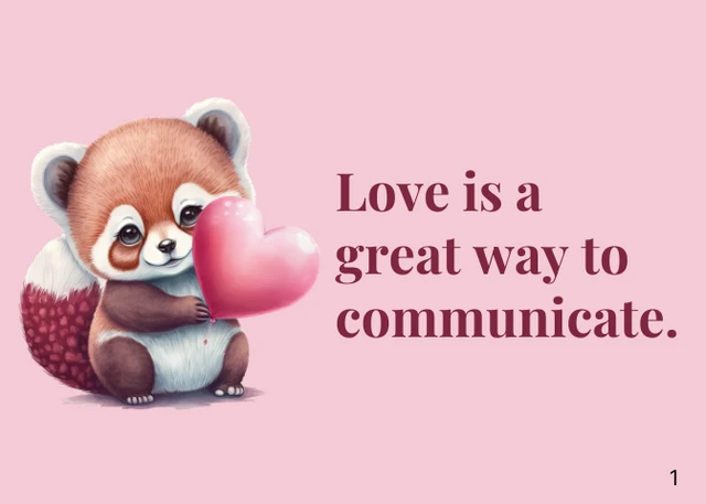 Baby Pink Cute Animal Character Love Postcard - page 1