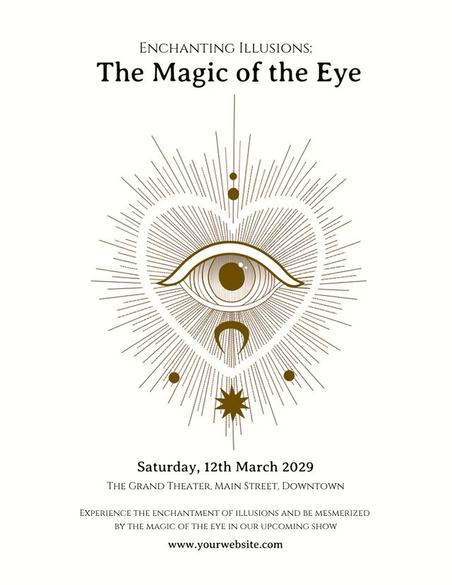Modelo de pôster do show Grey The Magic of The Eye Template Modelo de pôster do show Grey The Magic of The Eye