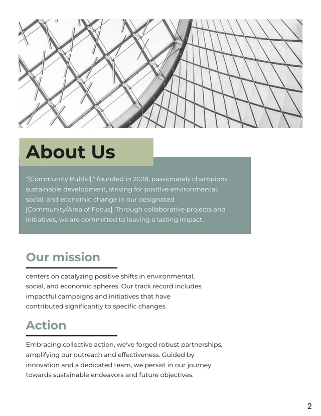 Green Modern Minimalist Nonprofit Conference Proposal - Seite 2