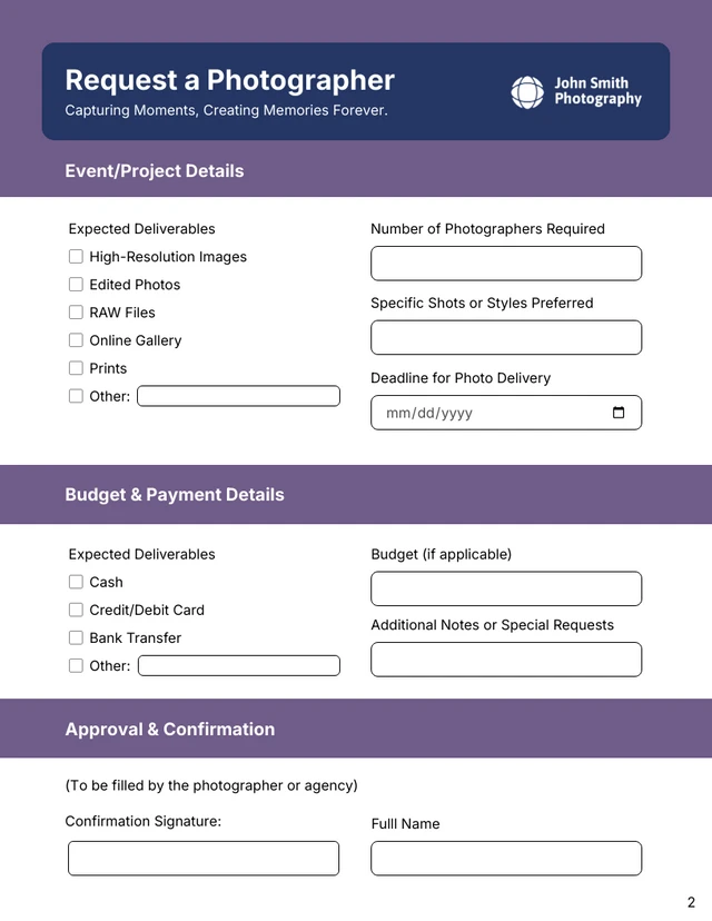 Navy and Purple Request Forms - Seite 2