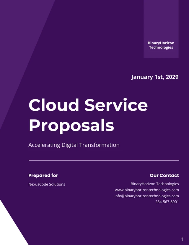 Cloud Service Proposals - page 1