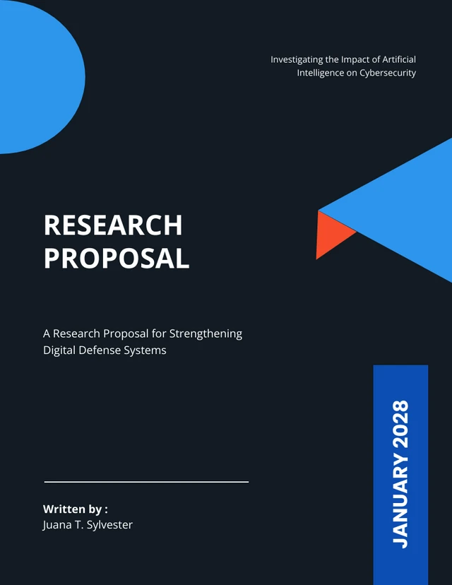 Black and blue modern cybersecurity research proposal - Página 1