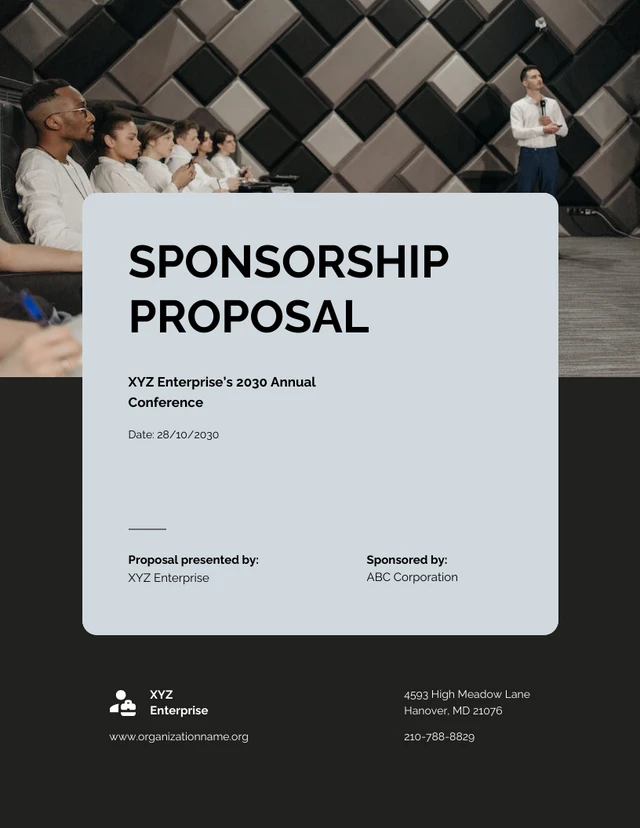 Black And Light Blue Sponsorship Proposal - Página 1