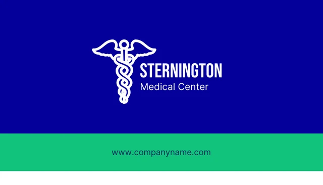 Blue Green And Light Grey Modern Professional Medical Business Card - صفحة 1