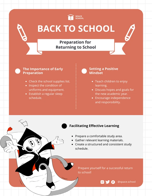 Rentrée scolaire - Préparation à la rentrée scolaire Template Retour à l'école - Modèle de préparation au retour à l'école