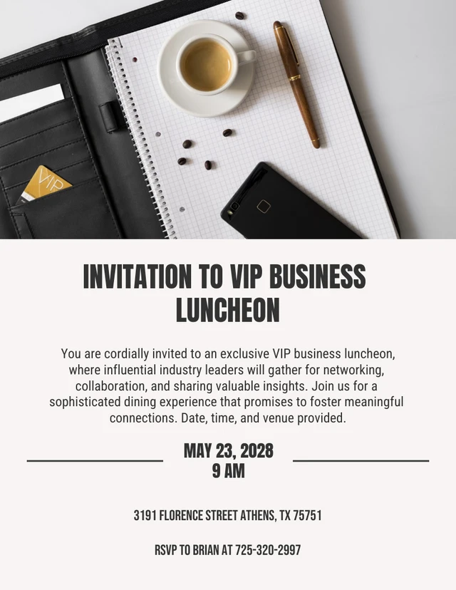 Grigio e nero, moderno e pulito, minimalista, invito a un evento aziendale VIP Template Grigio e nero Moderno pulito minimalista Business VIP Modello di invito ad un evento aziendale