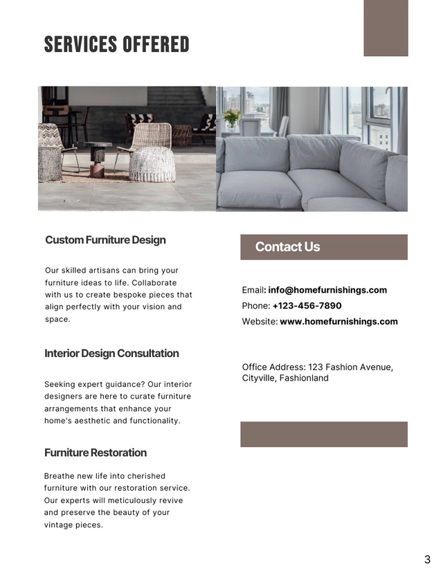 White Brown Minimalist Furniture Catalog - Página 3