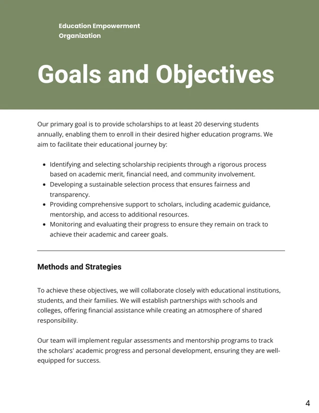 Olive Green and White Simple Modern Minimalist Grant Proposals - Página 4