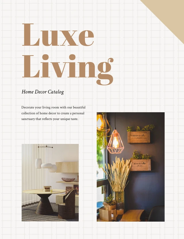 Brown and White Simple Home Decor Catalog - Pagina 1
